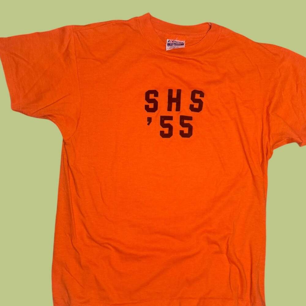 Vintage Hanes Fifty-Fifty SHS '55 Orange T-Shirt